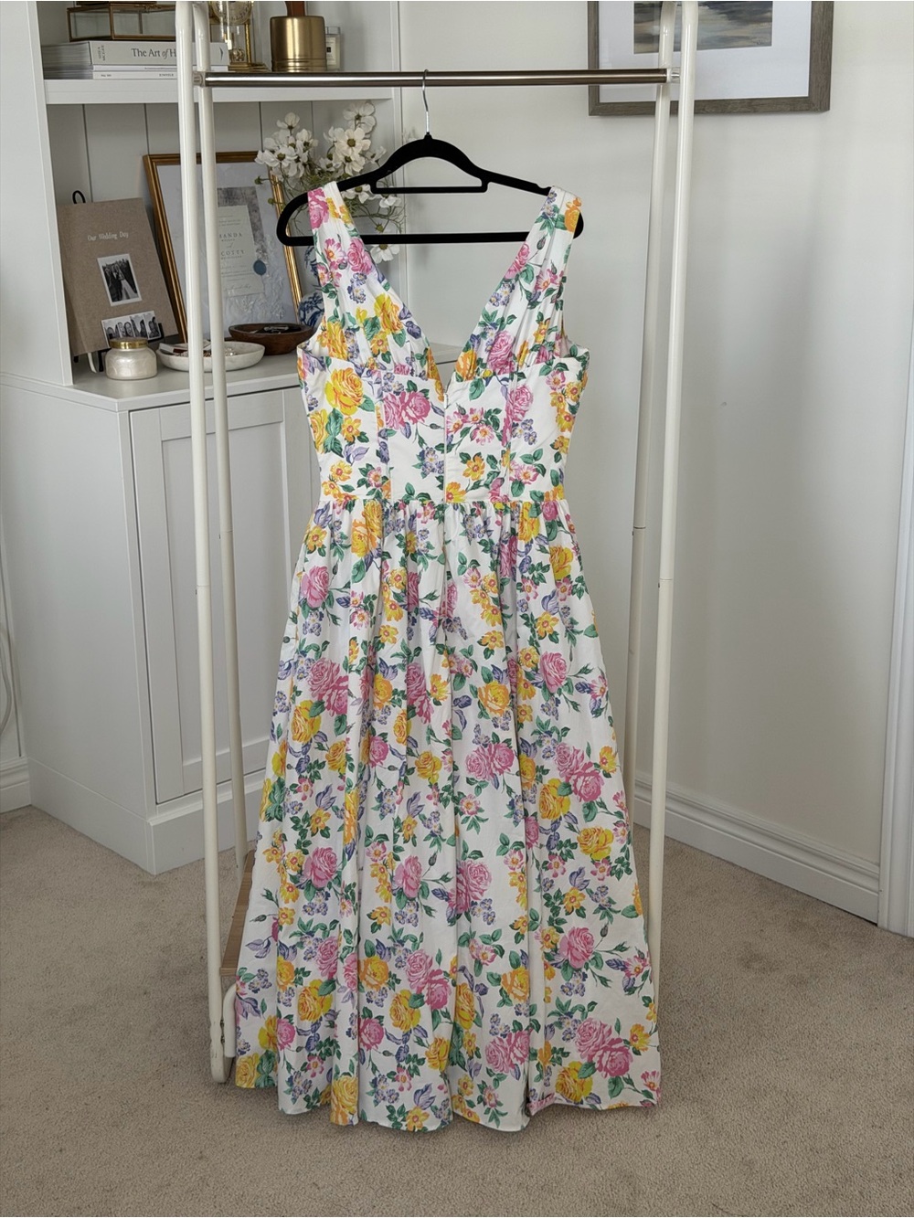 House of CB White Maxi Dress with Pink & Yellow Floral Print - Picture 5 of 9